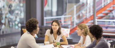 A team having a meeting in the office