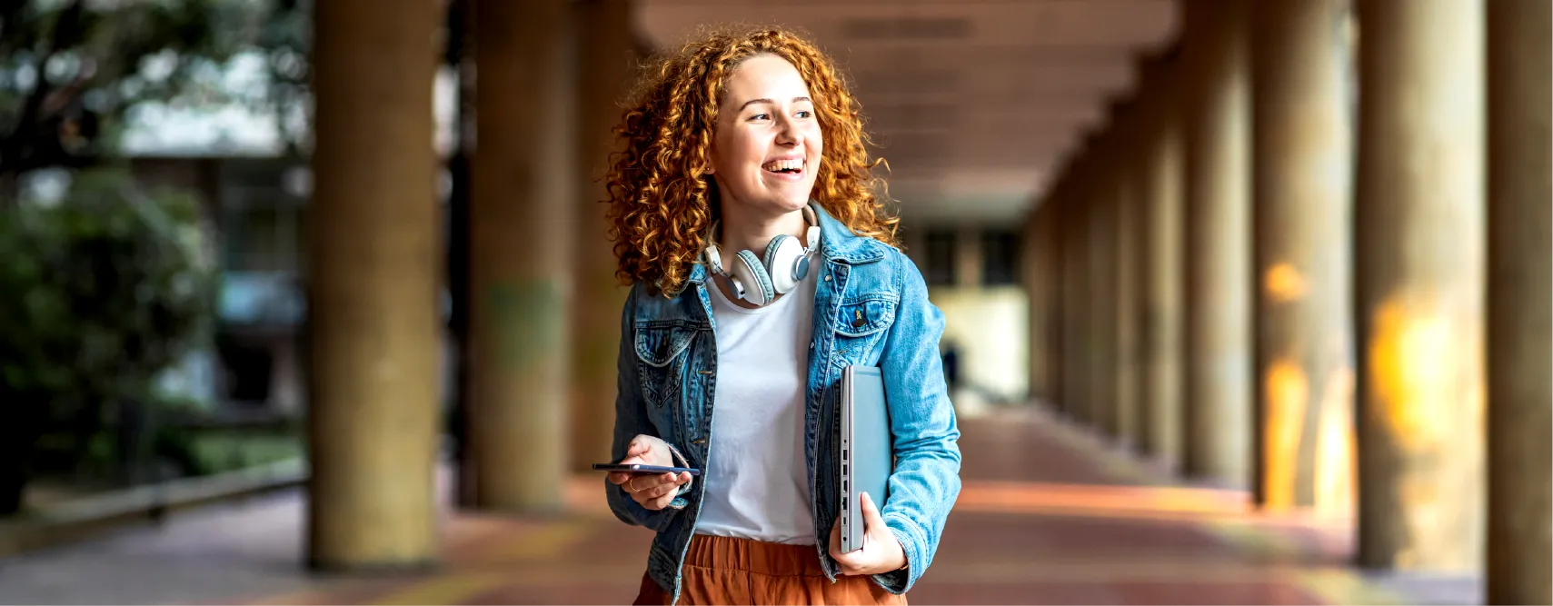 a girl with headphone