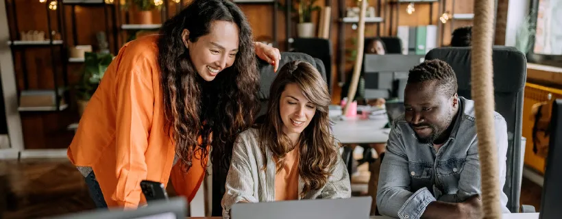 3 young individuals working together