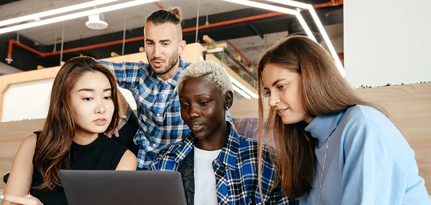 Colleagues discussing diversity responsibility in the workplace