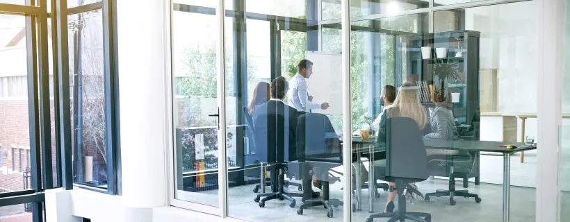 a team having a meeting in the office