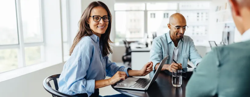 a female professional in a meeting