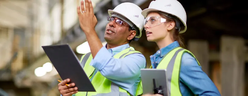 two construction professional in the construction site