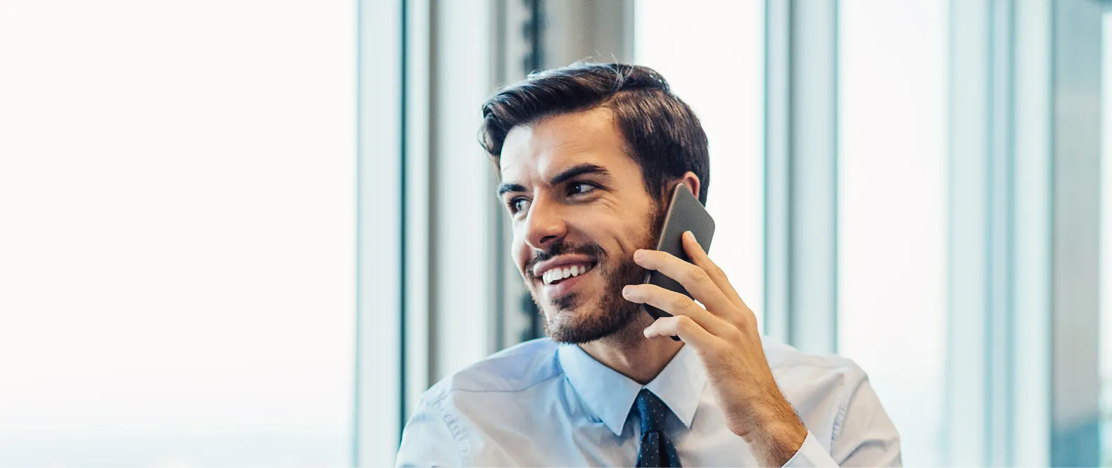 man speaking on the phone