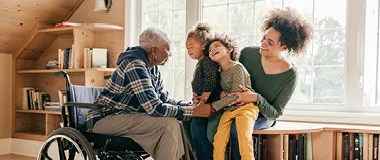 a family together laughing 