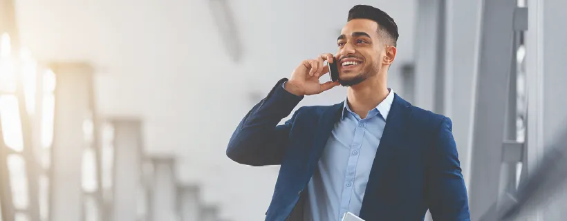 a man talking on the phone