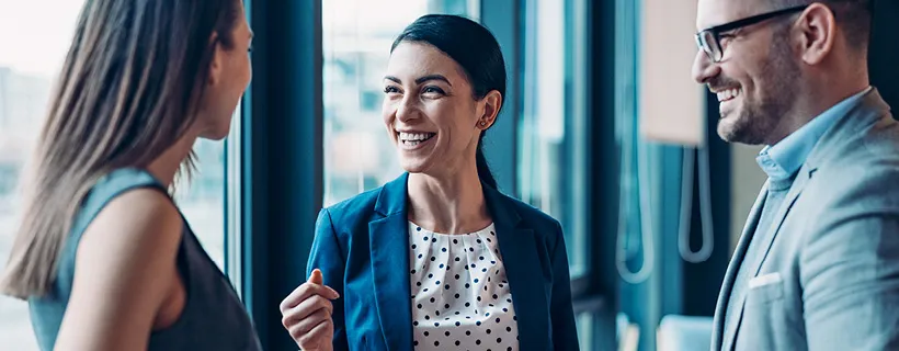 a woman talking and laughing