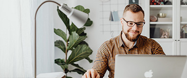 Man working on laptop