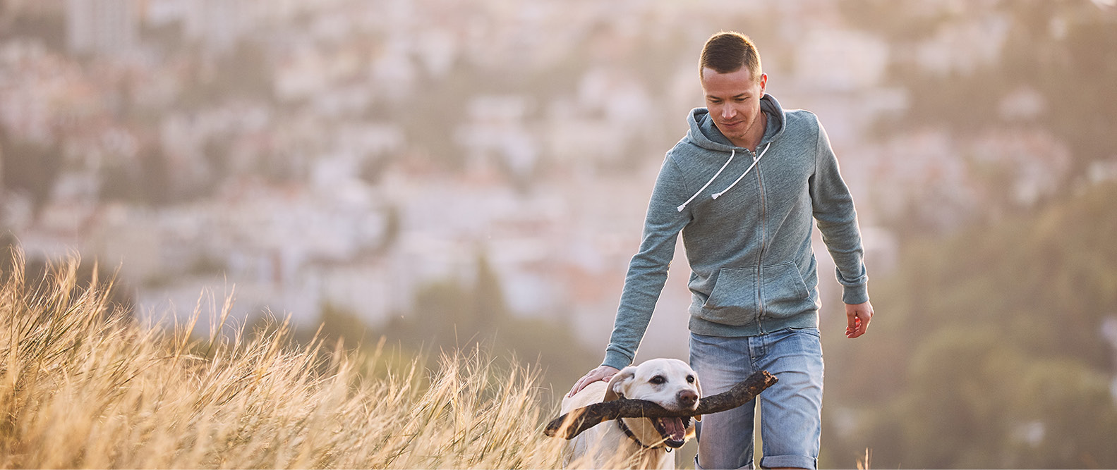 A gay with his dog