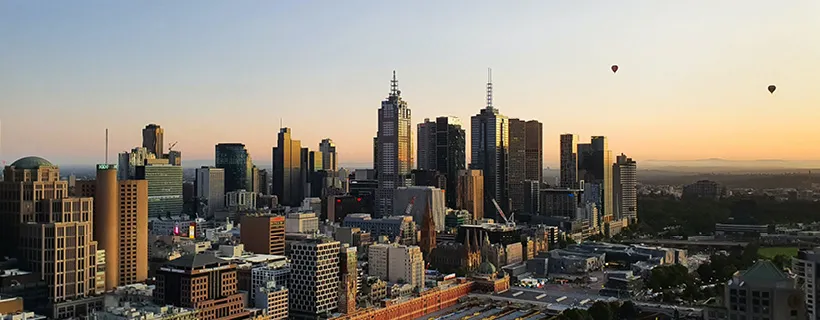 Melbourne sky line on a clear blue day