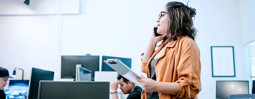 a woman talking on the phone