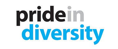 A logo graphic that says pride in diversity
