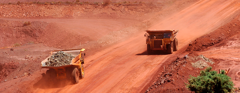 Mining truck drivers driving on mine site