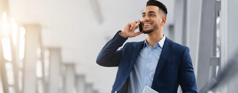 a man talking on the phone