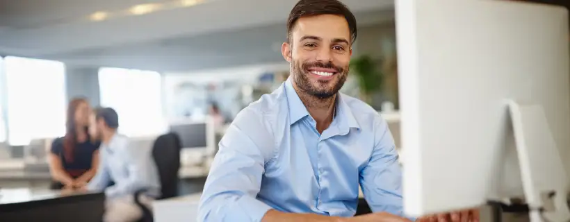 a young male professional in the office 