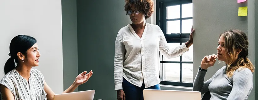 A team working in the office