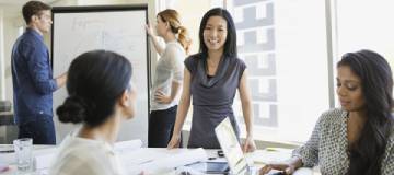 A team meeting with employees in the office