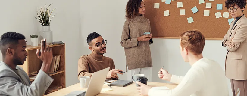 A team meeting in the office