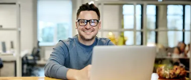 A man working from home at his desk