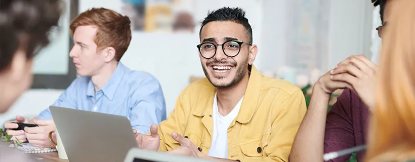 Job seeker standing out in interview 