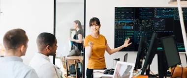 a woman working in tech