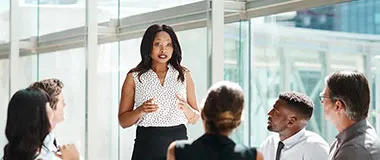 a meeting setting among coworkers